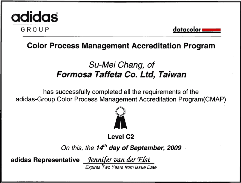 adidas CMAP FTC Level-C2-3 Certificate