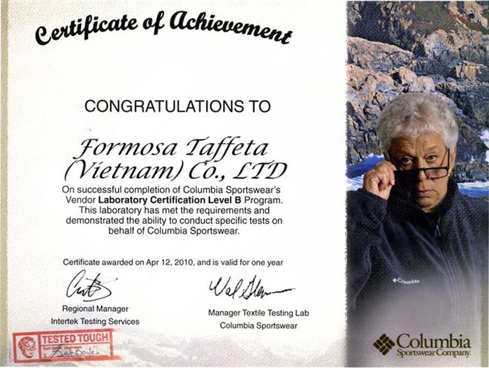 Columbia Certification-Vietnam1