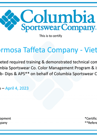 Columbia Color Certificates for FTC Vietnam