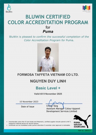 PUMA Color-Accredited Technician: Nguyen Duy Linh