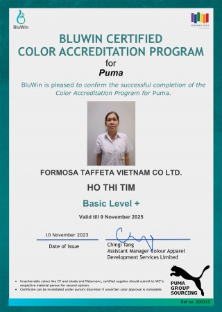 PUMA Color-Accredited Technician: Ho Thi Tim