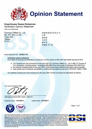 ISO 14064-1 GHG Emissions Verification Opinion Statement_P1