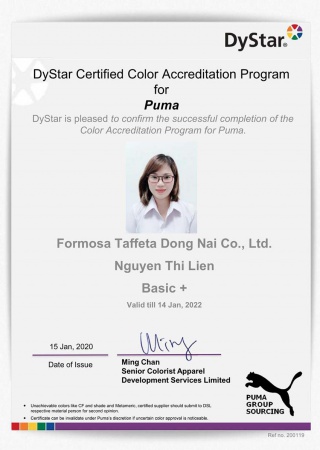 PUMA Color-Accredited Technician: Nguyen Thi Lien