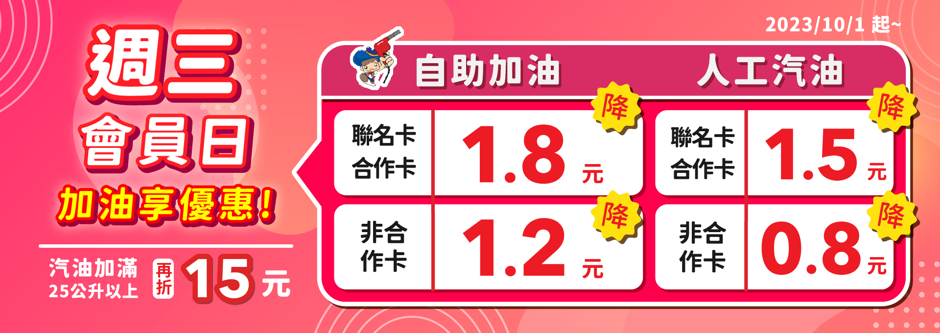 福懋加油站週三會員日加油最優惠