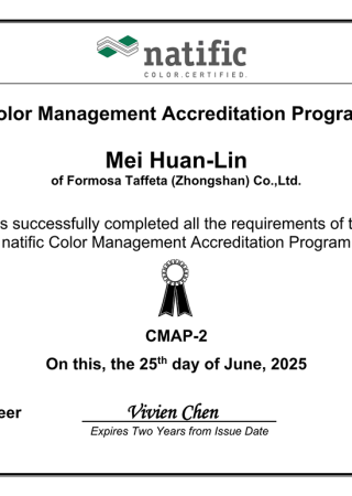 CMAP Certificate for Ms. Mei Huan-Lin, Level C2